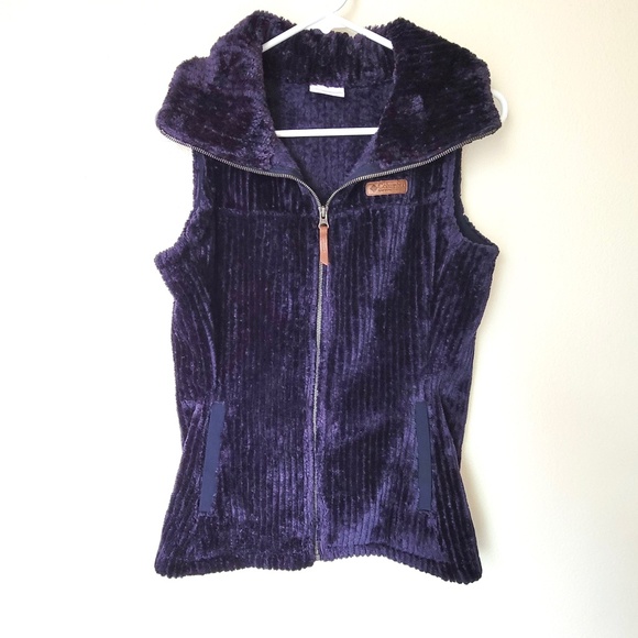 Columbia Sportswear Fire Side Blue Sherpa Vest Size S - Picture 1 of 5